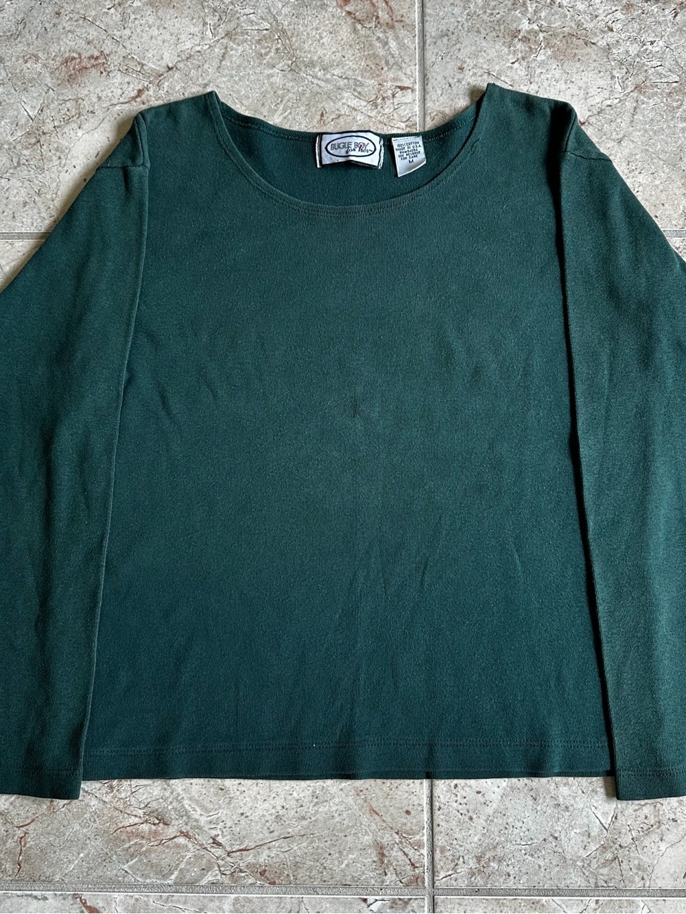 Bugle Boy Dark Green Long Sleeve Crewneck Top